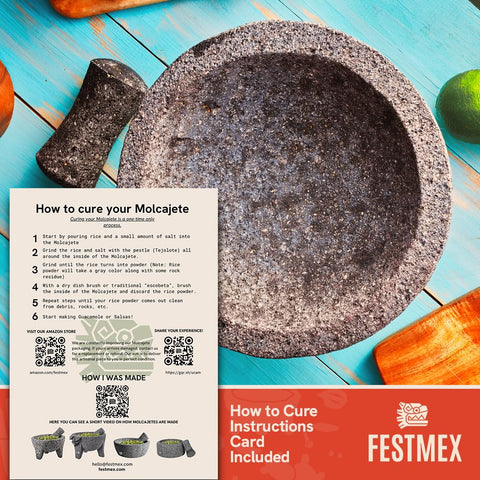 FESTMEX guacamole en molcajete para una experiencia auténtica y fresca.