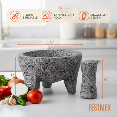 FESTMEX superficie de piedra volcánica para una molienda uniforme y auténtica.