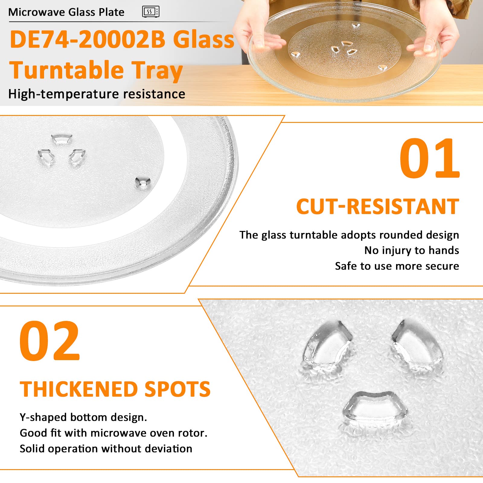 Fetechmate plato vidrio microondas, reemplazo fiable para bases tipo-Y y compatibles.