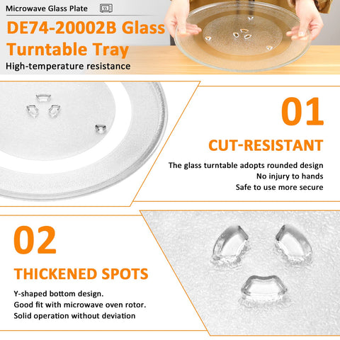 Fetechmate plato vidrio microondas, reemplazo fiable para bases tipo-Y y compatibles.