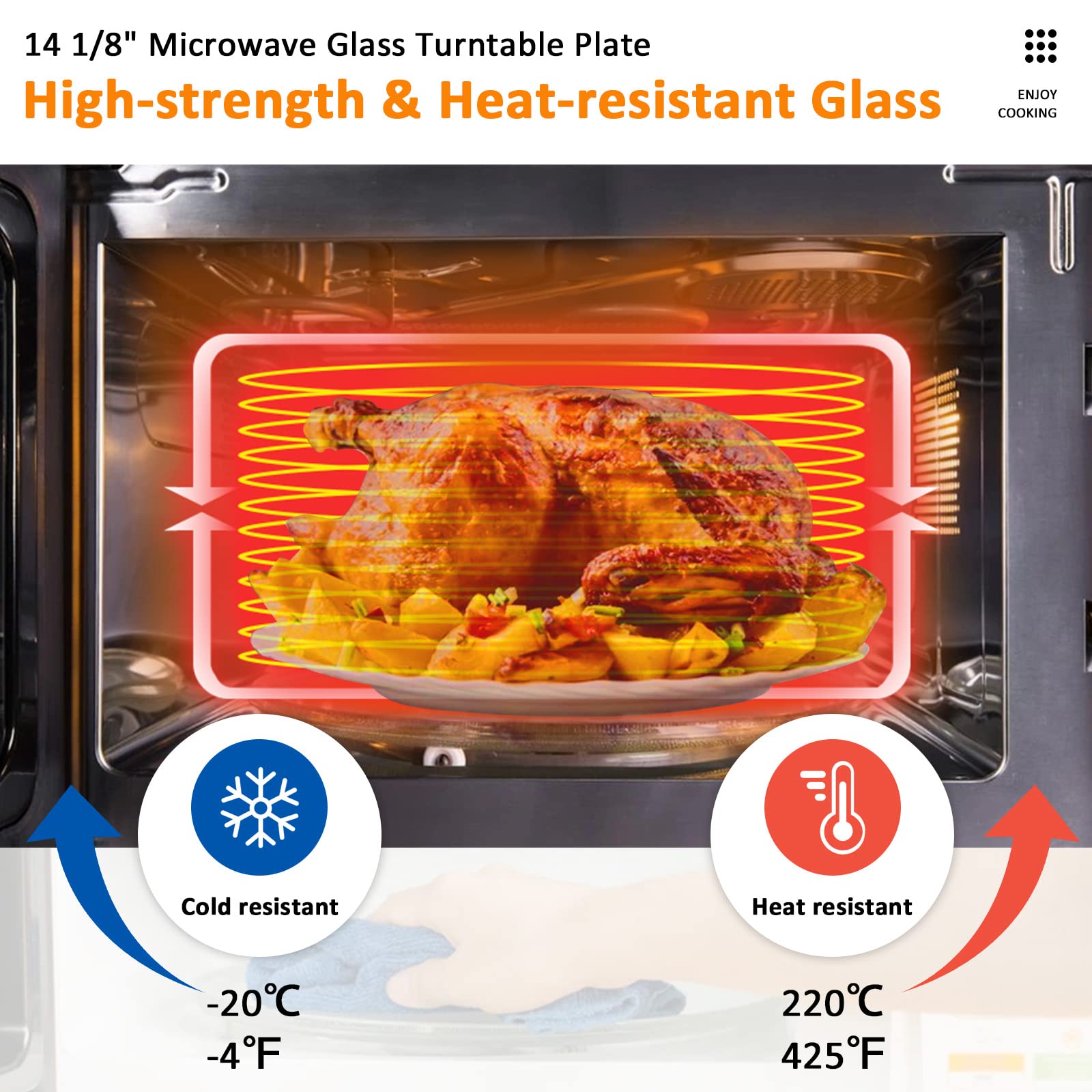 Tacto resistente y duradero ante altas temperaturas del microondas.
