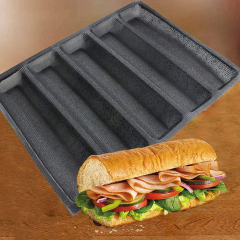 FETESUR molde silicona perforado para pan baguette, horneado uniforme y control de vapor