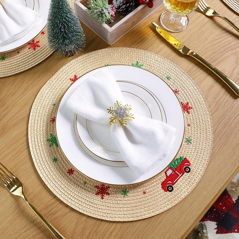 Feuille manteles beige redondos para mesa, aportan calidez y estilo.