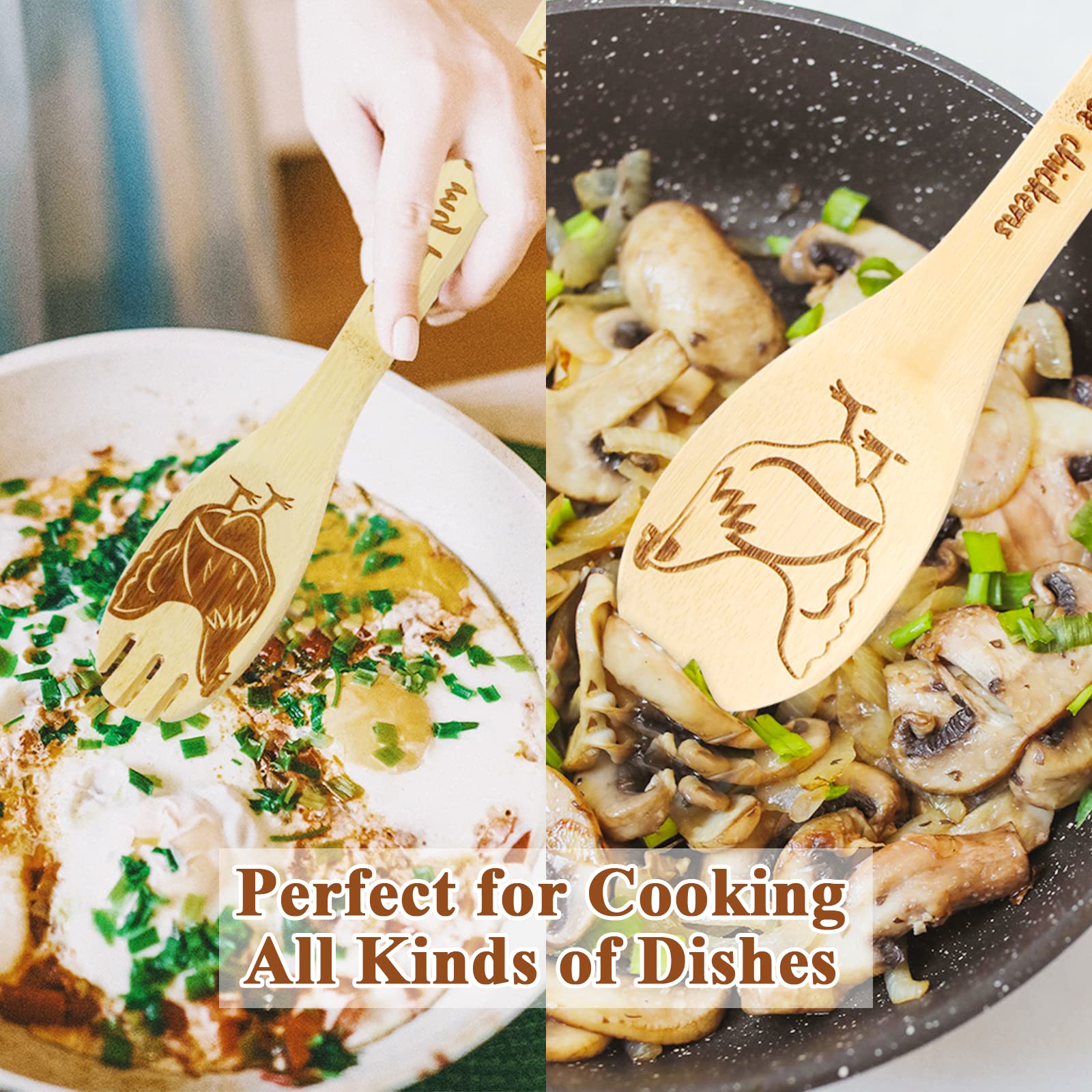 Feuvois cuchara con escurridor para escurrir verduras con gallo.