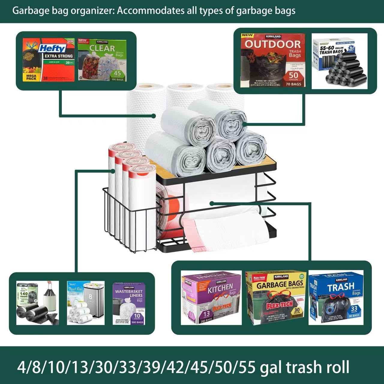 Feviswheay organizador-bajo-cabina-cocina mantiene el fregadero ordenado.