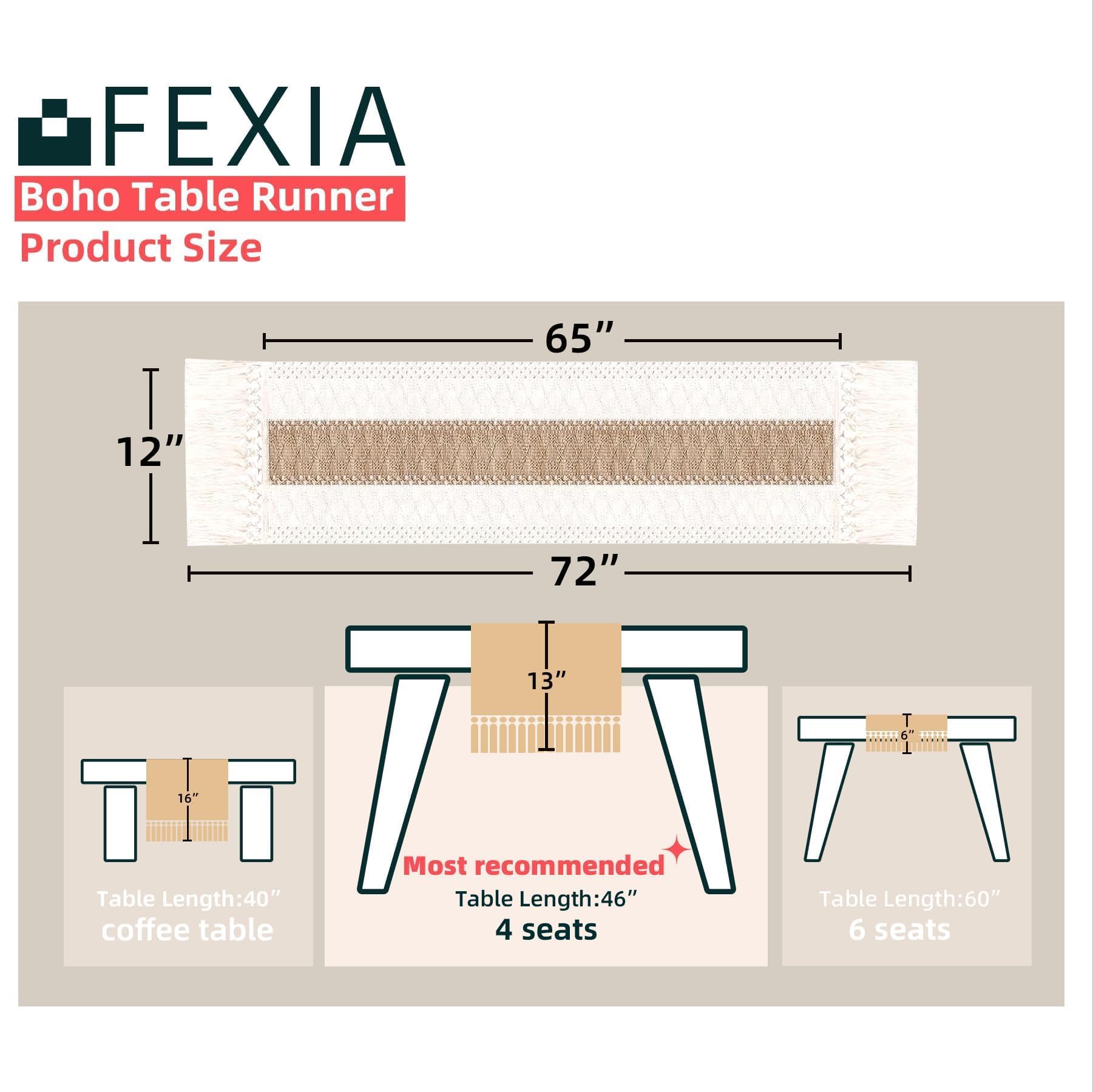 FEXIA borlas de macramé en los extremos, detalle artesanal
