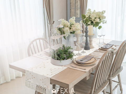 FEXIA camino de mesa decoración hogareña, versátil para varias superficies.
