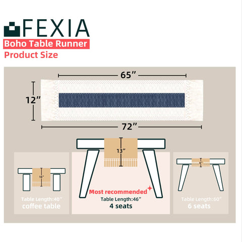 Detalle de borlas del camino de mesa FEXIA macramé para textura artesanal
