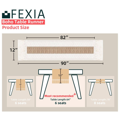 FEXIA Detalle macramé y borlas para realzar la mesa boho.