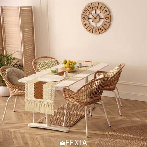 Detalle artesanal Mantel FEXIA Boho añade textura y calidez