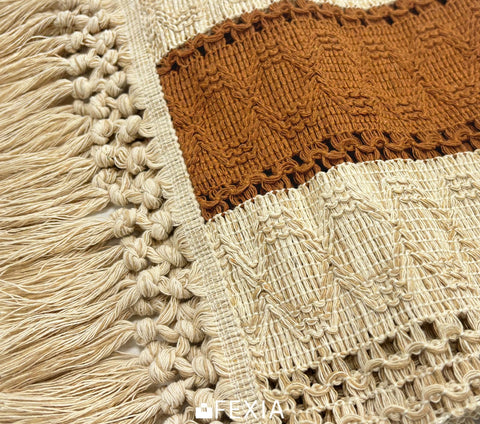 Textura de cuerda natural de Mantel FEXIA Boho para mesa