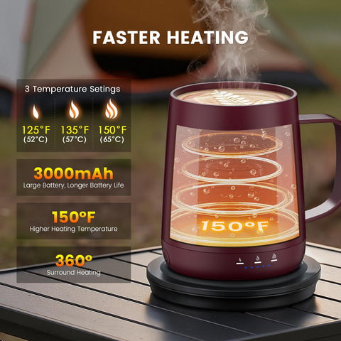 Taza Fexqic con tapa anti fugas para viajes seguros.