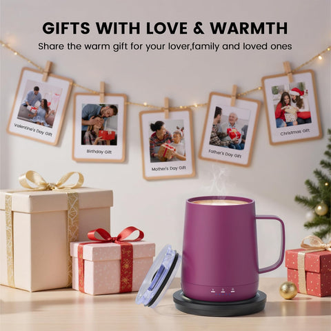 Taza Fexqic control de temperatura 125°F para mantener la bebida caliente.
