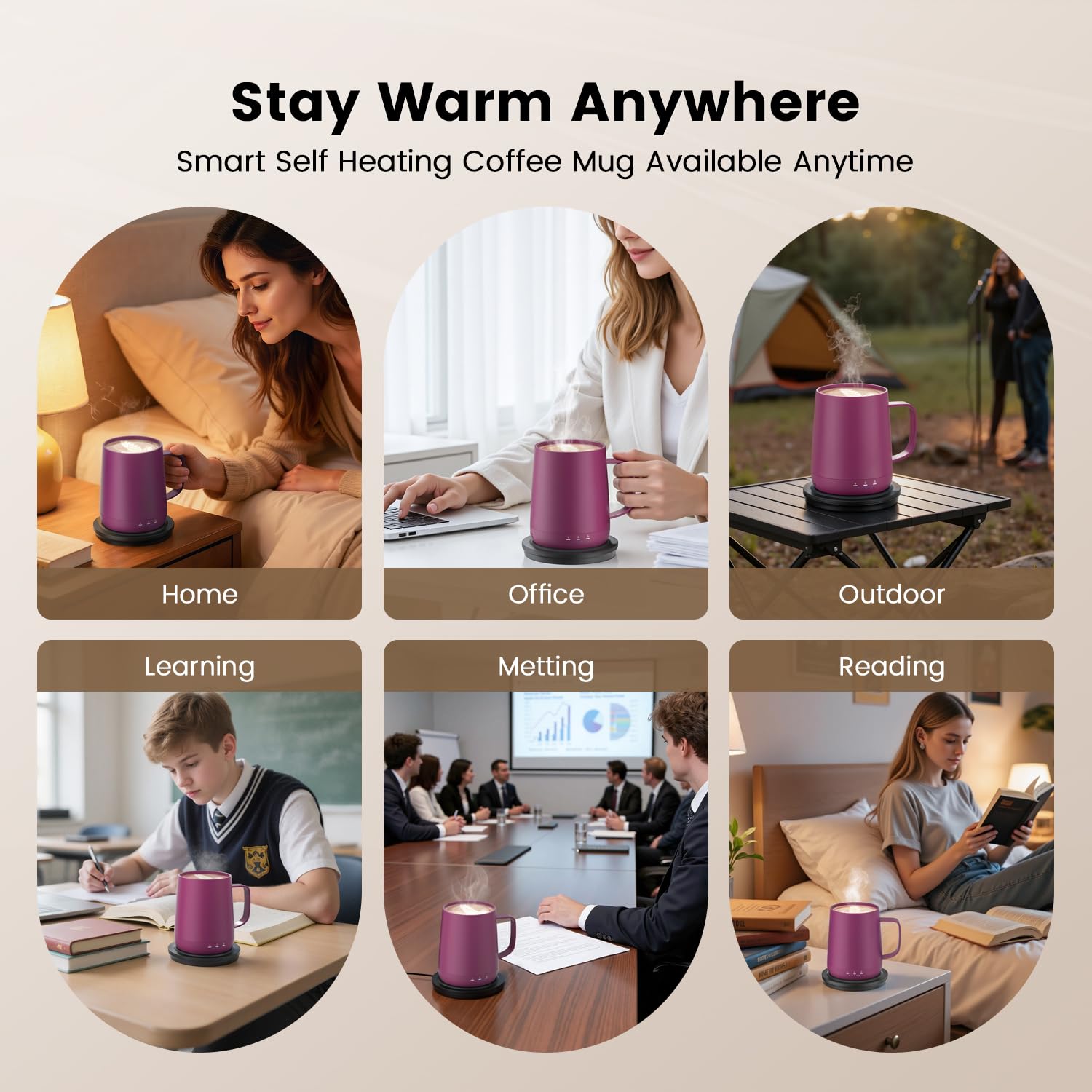 Taza Fexqic portátil ergonómica para viajes y coche.