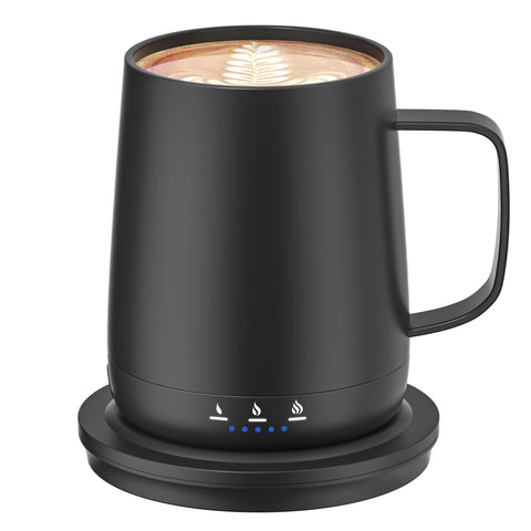 Taza Fexqic con calentamiento automático para calor sostenido.