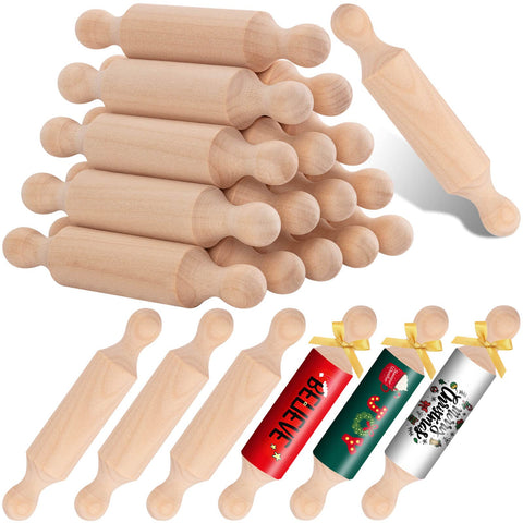 FFNIU rodillos mini de madera para niños, ideal para manualidades y juegos creativos