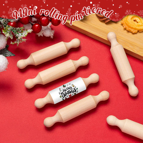 FFNIU rodillos mini de madera para niños, superficie lisa para masa y arcilla en casa