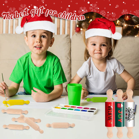 FFNIU rodillos mini de madera para decoraciones de Halloween y Navidad
