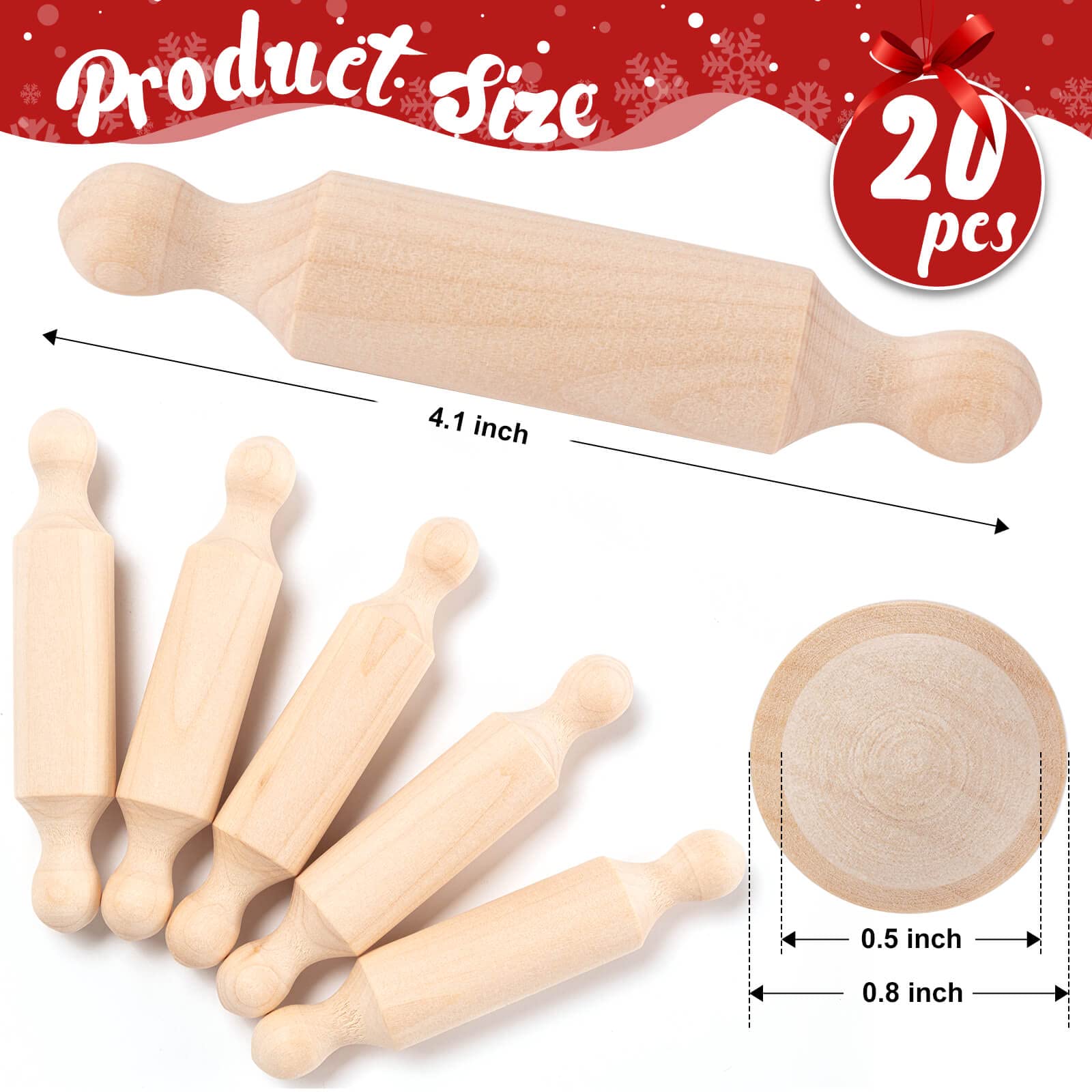 FFNIU rodillos mini de madera para regalos DIY y proyectos escolares