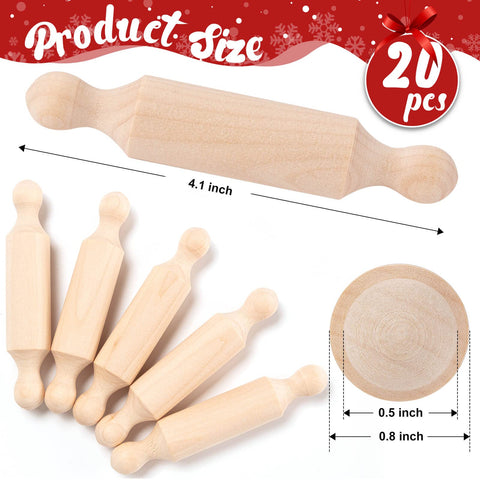 FFNIU rodillos mini de madera para regalos DIY y proyectos escolares