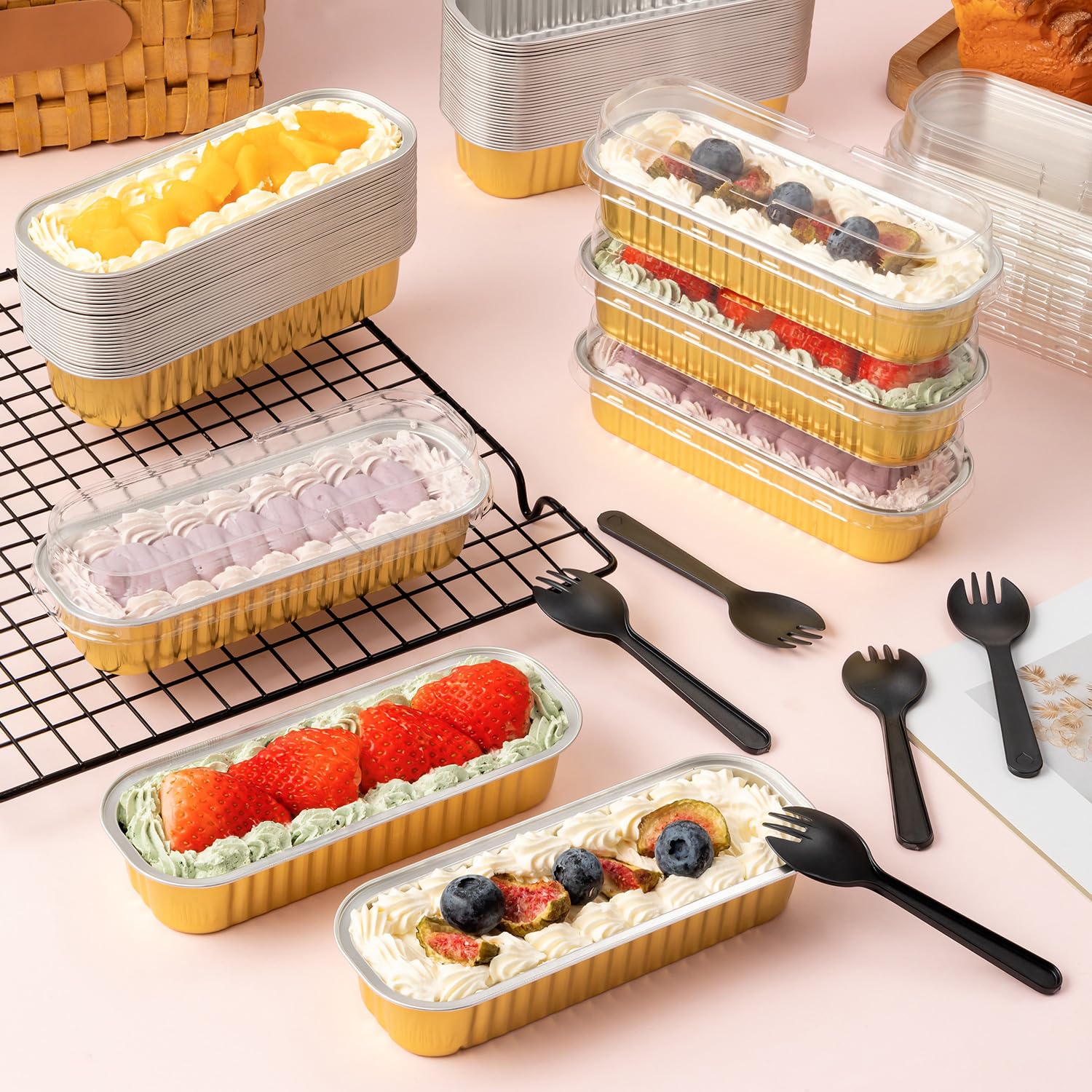 FFNIU tapas transparentes para moldes mini-pan para frescura.