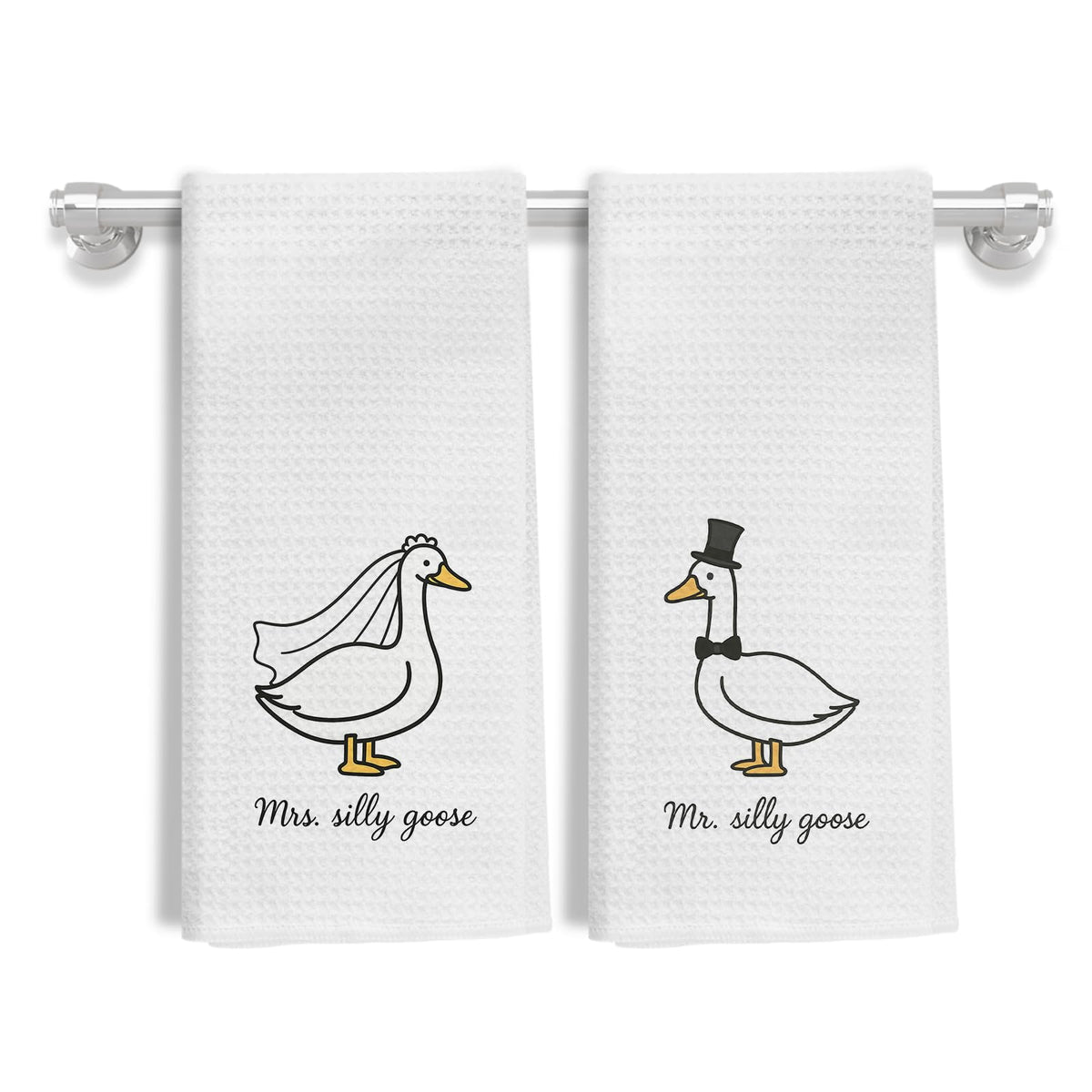 FGFK toalla cocina con Mrs y Mrs diseños divertidos para secar manos