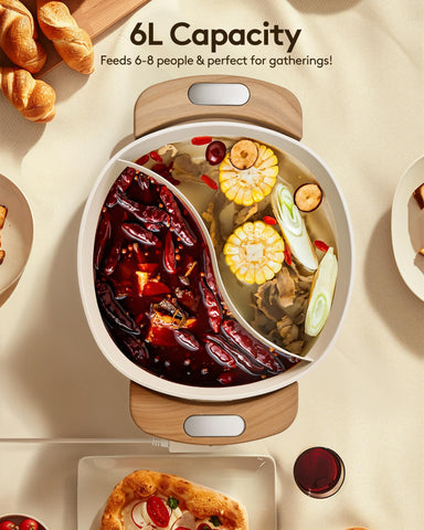FGJ Hot Pot con revestimiento antiadherente facilita limpieza y uso diario.