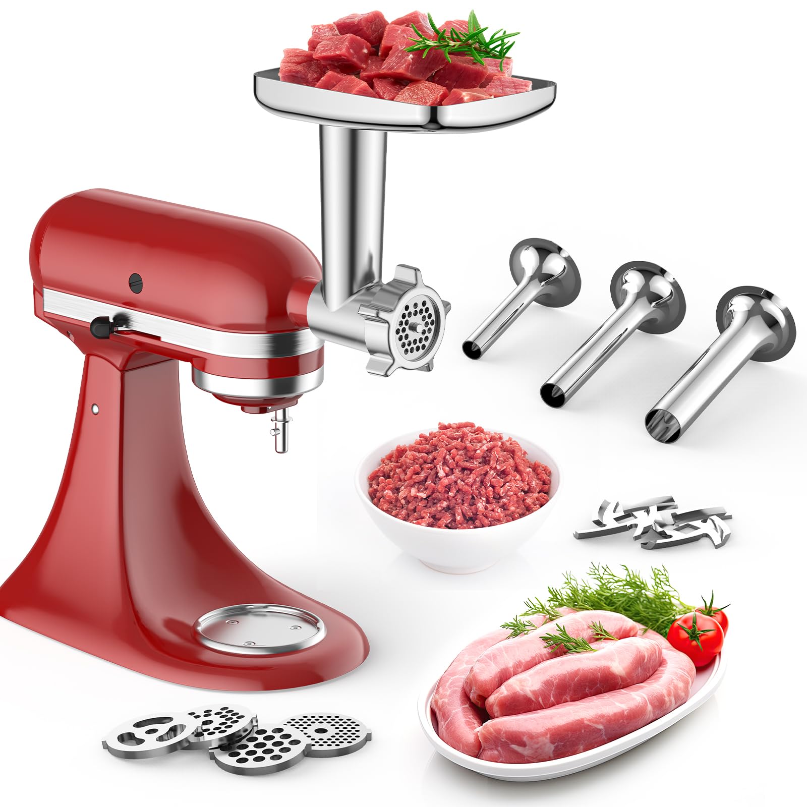Fgreeble Molino de Carne: tubos de embutir para embutidos caseros.