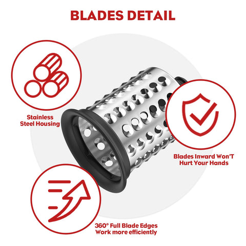 FGREEBLE Rallado fino 3mm para KitchenAid, perfecto para gratinar y aderezos.