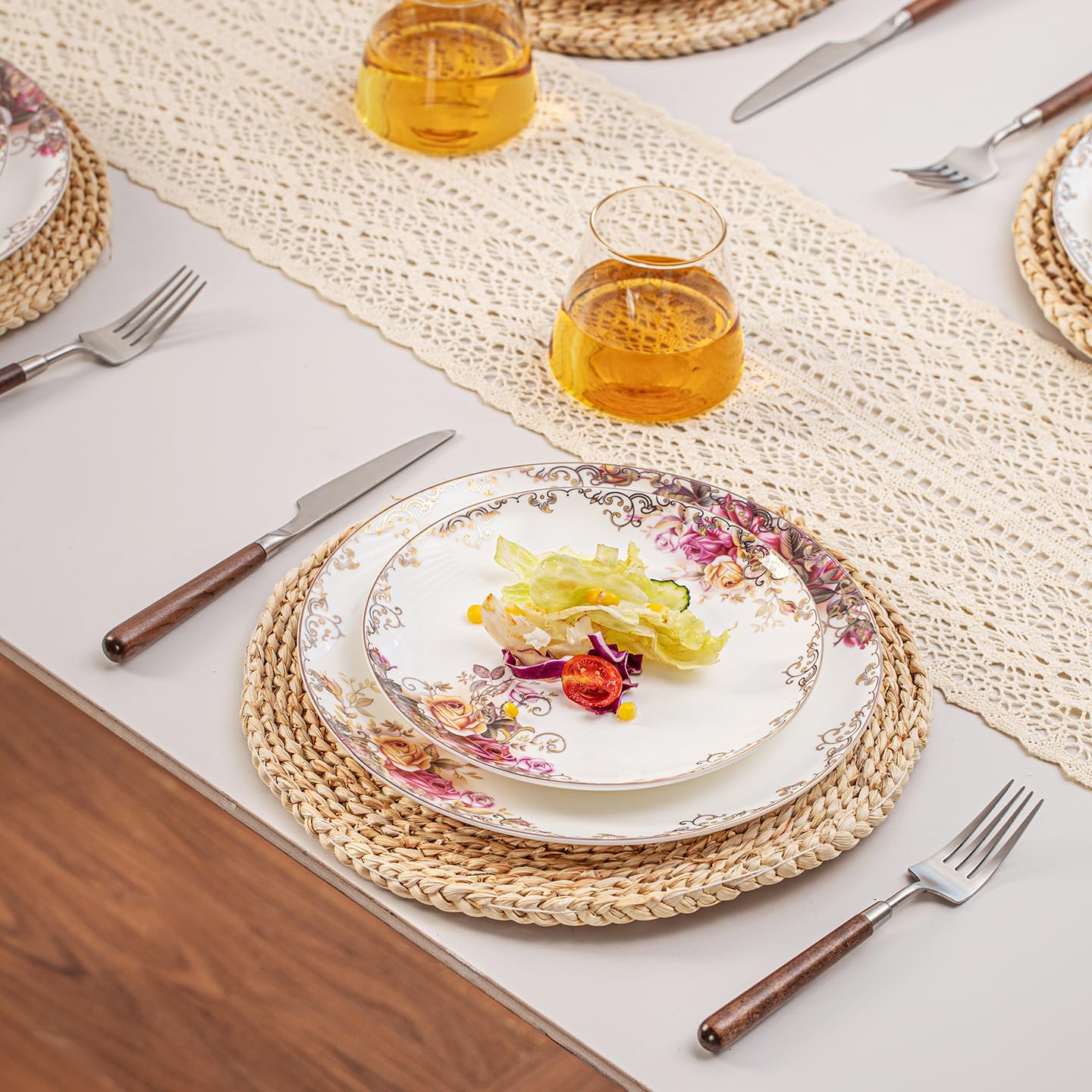 fhgnysm Colección Rose: apilación armoniosa, facilita almacenamiento y presentación ordenada.