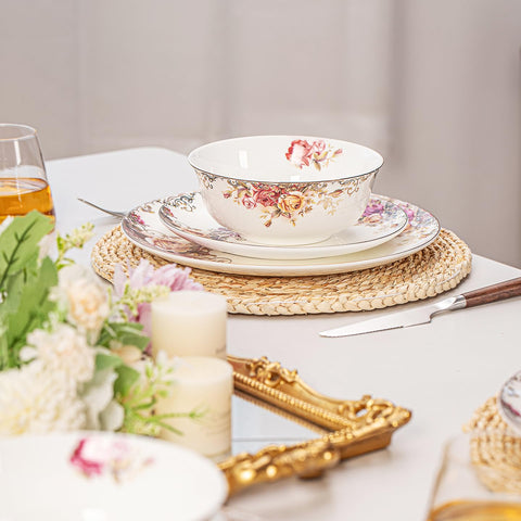 fhgnysm Colección Rose: plato de ensalada 8 pulgadas, acabado limpio para comidas ligeras.
