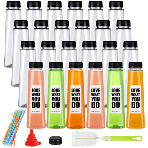 Fhxtcygj botellas 12oz transparentes para jugos caseros y bebidas frescas.