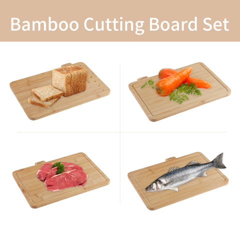 Fiery Chef: tablas de bambú doble cara para cortar carne, pescado, frutas y verduras