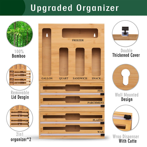 FifanQiQi bambú: organizador de cocina con 3 cajas desmontables para ordenar la despensa.