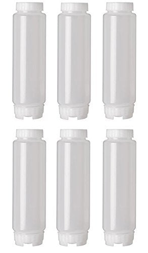 FIFO botellas exprimibles de 473 ml para ahorro de salsa y dispensado ordenado.