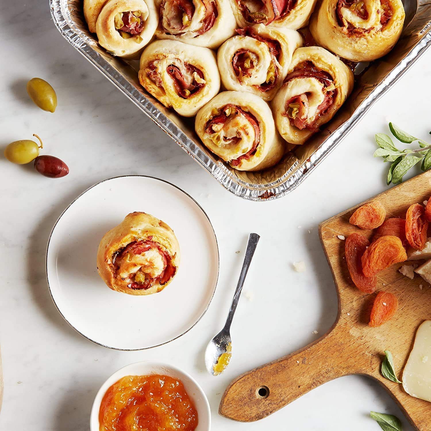 Fig & Leaf: juego de 35 tapas y 35 bandejas para catering
