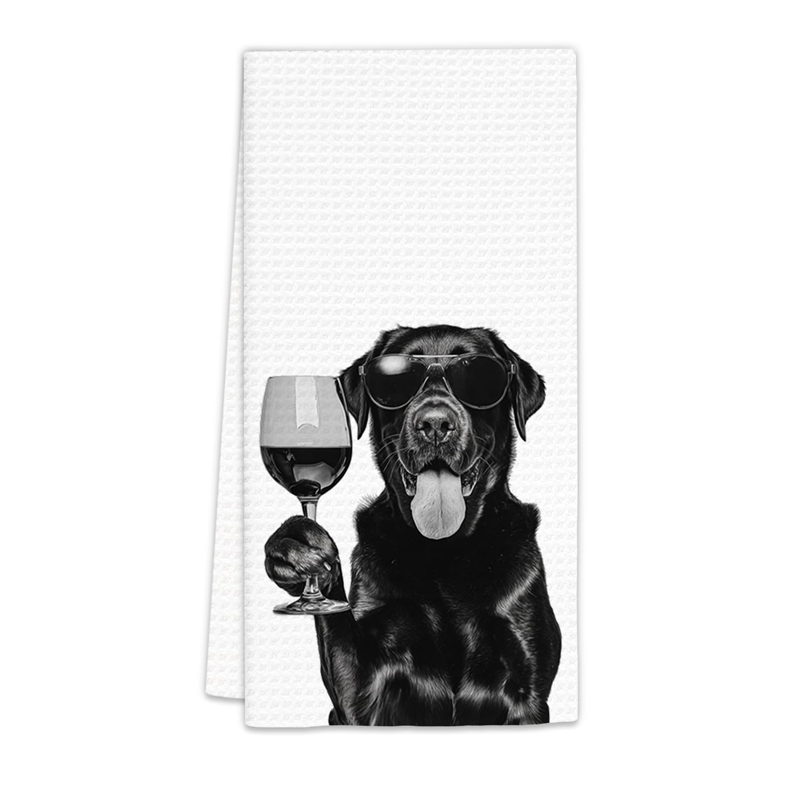 Fiicy toalla con Labrador negro, absorbente y decorativa para la cocina