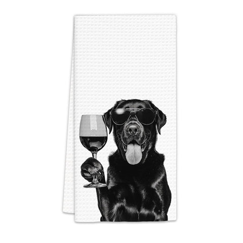 Fiicy toalla con Labrador negro, absorbente y decorativa para la cocina