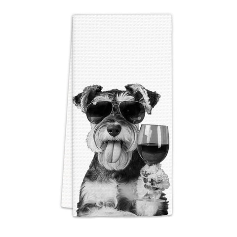 Toalla FIicy con Schnauzer, regalo ideal para amantes de los perros.