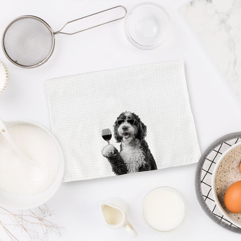 FIicy Bernedoodle toalla para barra de cocina, útil y atractiva.