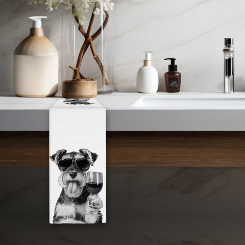 Toalla decorativa de Schnauzer FIicy para cocina y baño.