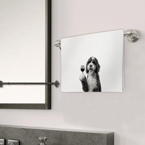 FIicy Bernedoodle toallas decorativas para cocina y baño, coloridas y duraderas.