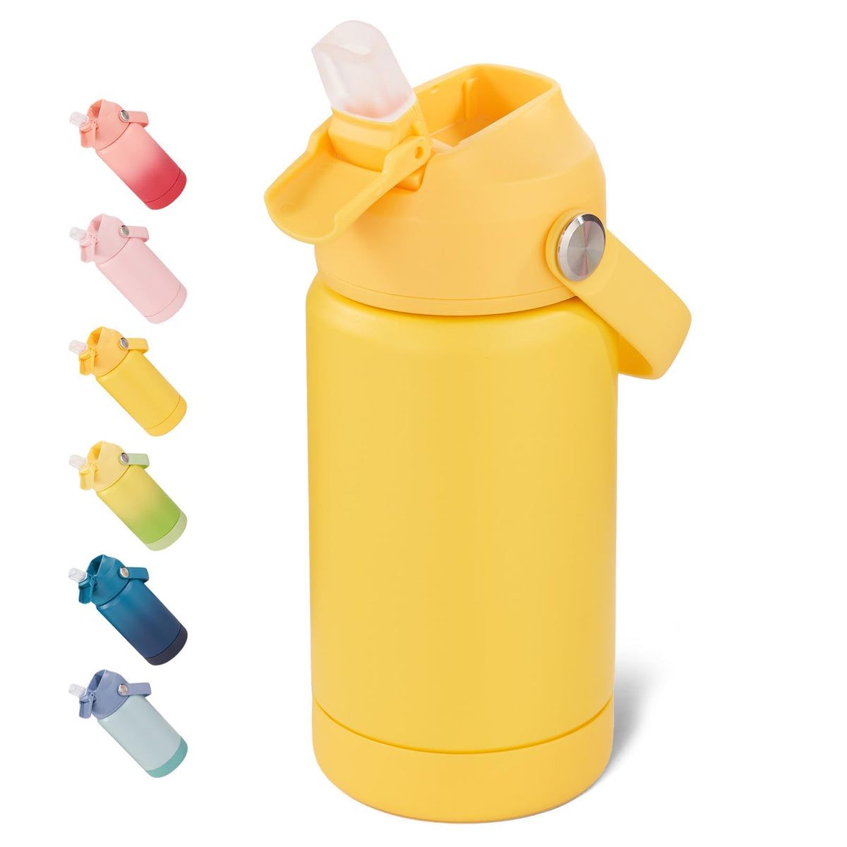 Botella Fijinhom 12 oz con pajita para niños, ideal para la escuela