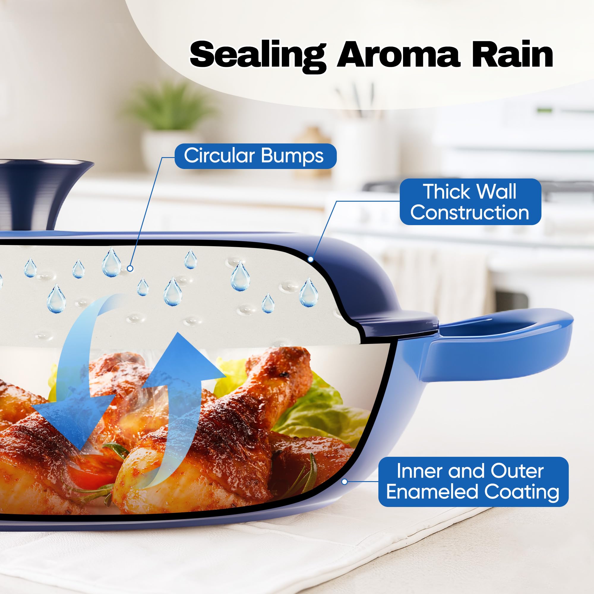 Braiser Fijinhom 3 cuartos apto horno 500°F, ideal para terminar guisos.