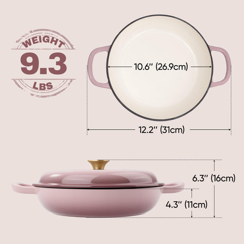 Sartén esmaltada Fijinhom rosa para parrilla, ideal para recetas al aire libre.