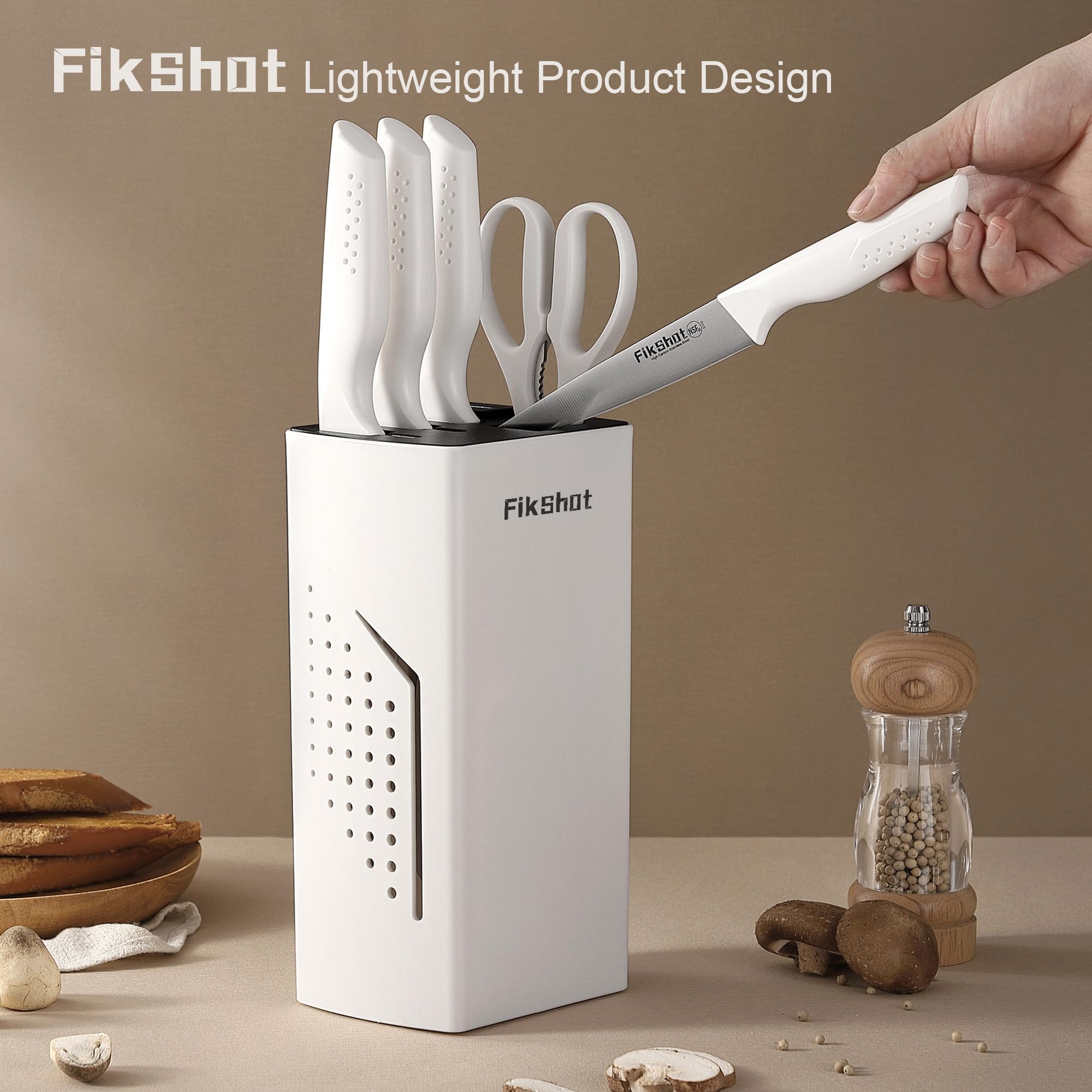 Cuchillo chef FIKSHOT con afilado preciso.