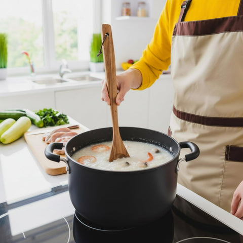 FillTouch material madera, compatible con sartenes antiadherentes para cocinar sin rayar.