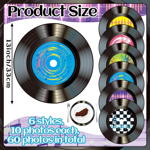Manteles de vinilo FillTouch negros con notas musicales para mesa