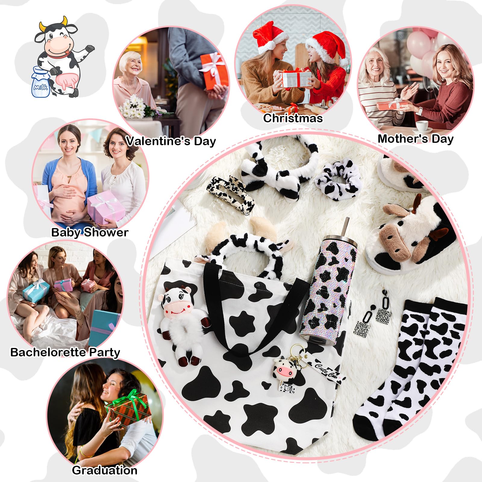 Zapatillas FillTouch con estampado vaca, confortables para estar en casa.