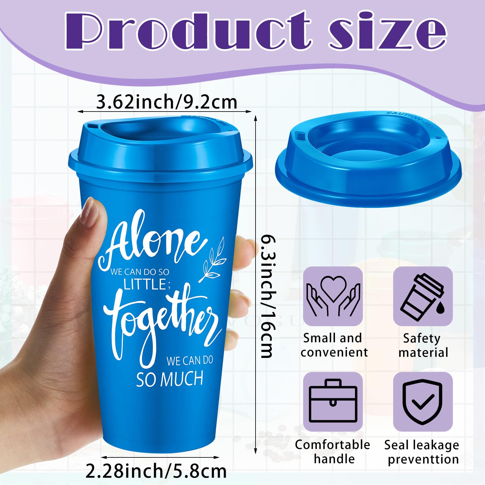 FillTouch taza de café con tapa blanca para uso diario
